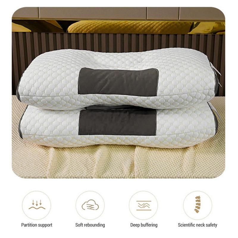 1/2, Soft Sleep Pillow, Ergonomic Pillow to relax neck, shoulders and back, suitable for side, back and prone, 19X29 inches (low pillow)