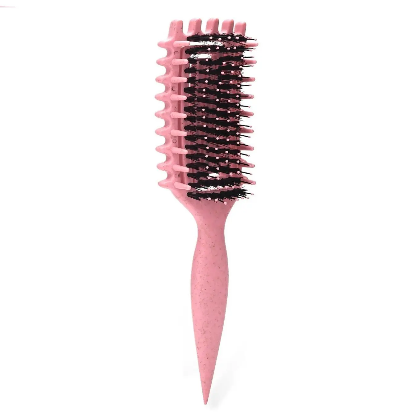 Curly Hair Defining Brush, With Side Gear Ergonomic Design for Curls, Waves, Volume on Wet Dry Hair, Curling Brush, Curl Styling Brush