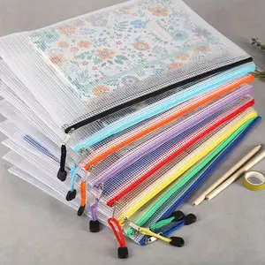 A4 Extra Large Zipper File Bags, 16-Pack File Organizer Document Storage Pouches for Artwork, Posters and Papers