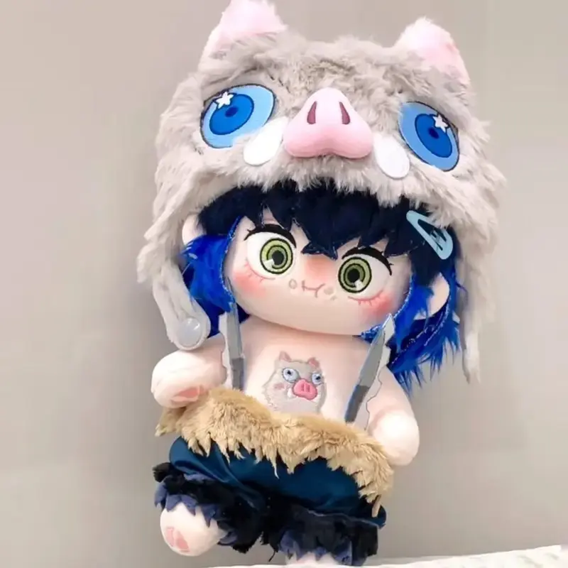 20cm New Demon Slayer: Kimetsu No Yaiba, Inosuke Kubihira, Cotton Doll, Cute Cartoon Plush Doll, Anime Peripheral Gift