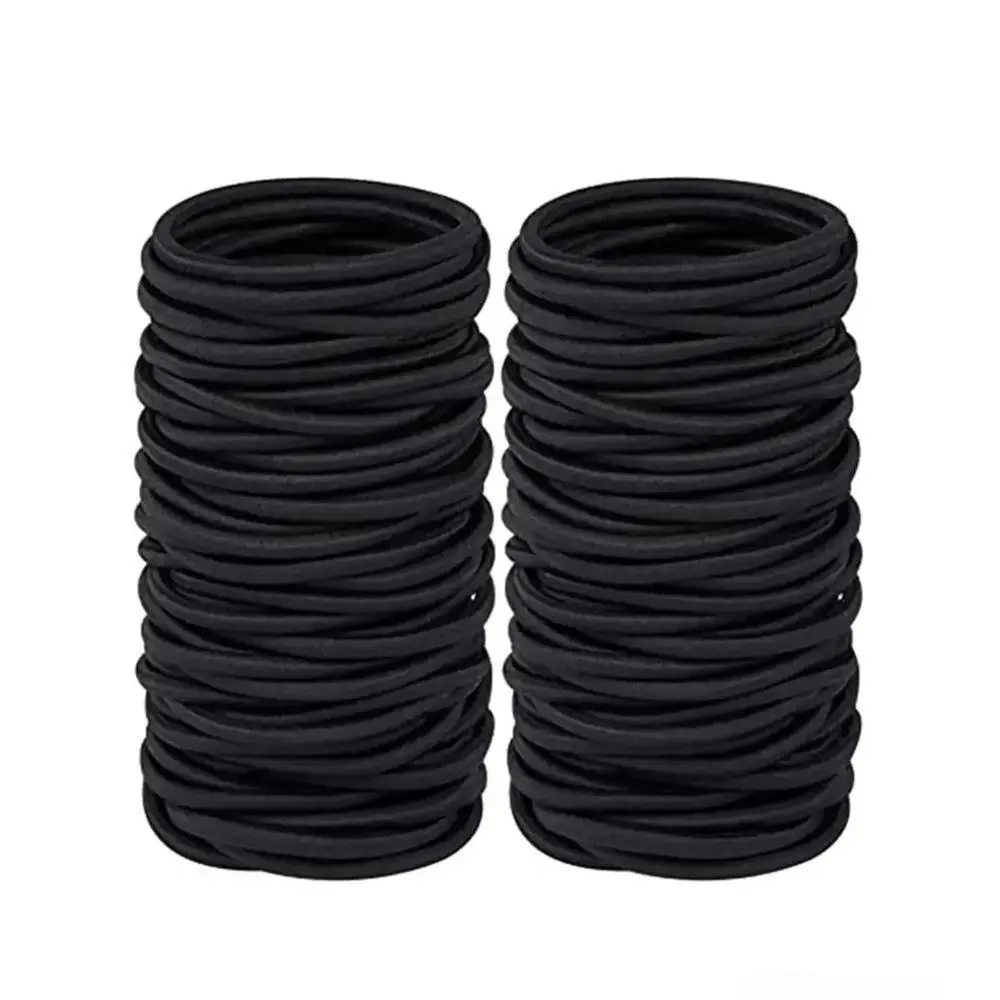 2026 New Durable High Elasticity Plain Hair Ties, Bulk Rubber Bands for Men & Women, 100 Count Multi Pack Stretch Elastic Hair Accessories, All Season Casual Minimalist Hair Styling Supplies