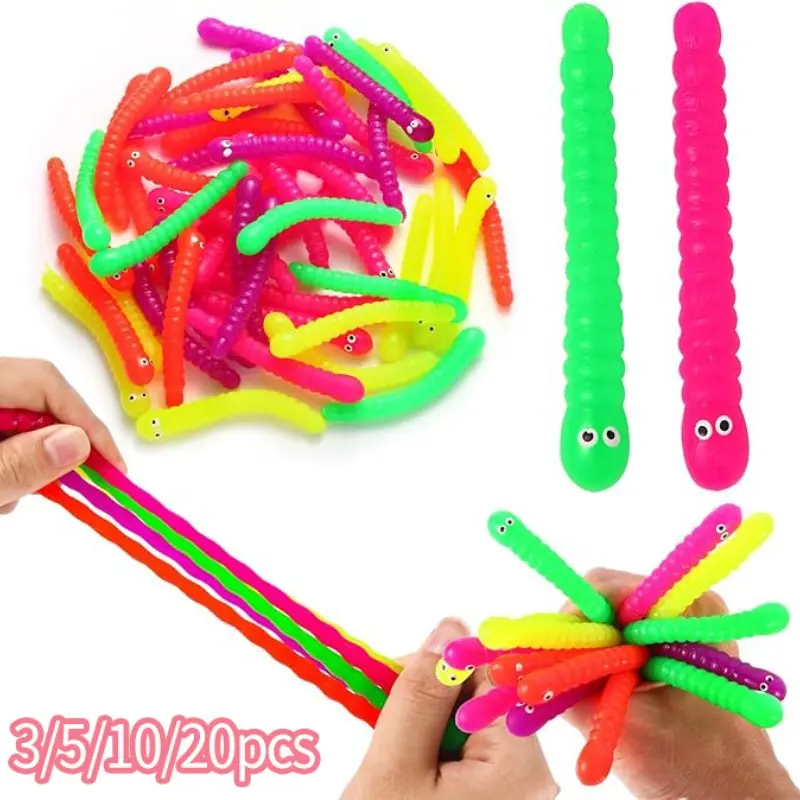 Colorful Elastic Stretch Toy Noodles, Sensory Worm Stretch Toy for Kids, Anxiety Relief, Christmas Sock Filler, Party Gift, Classroom Prize