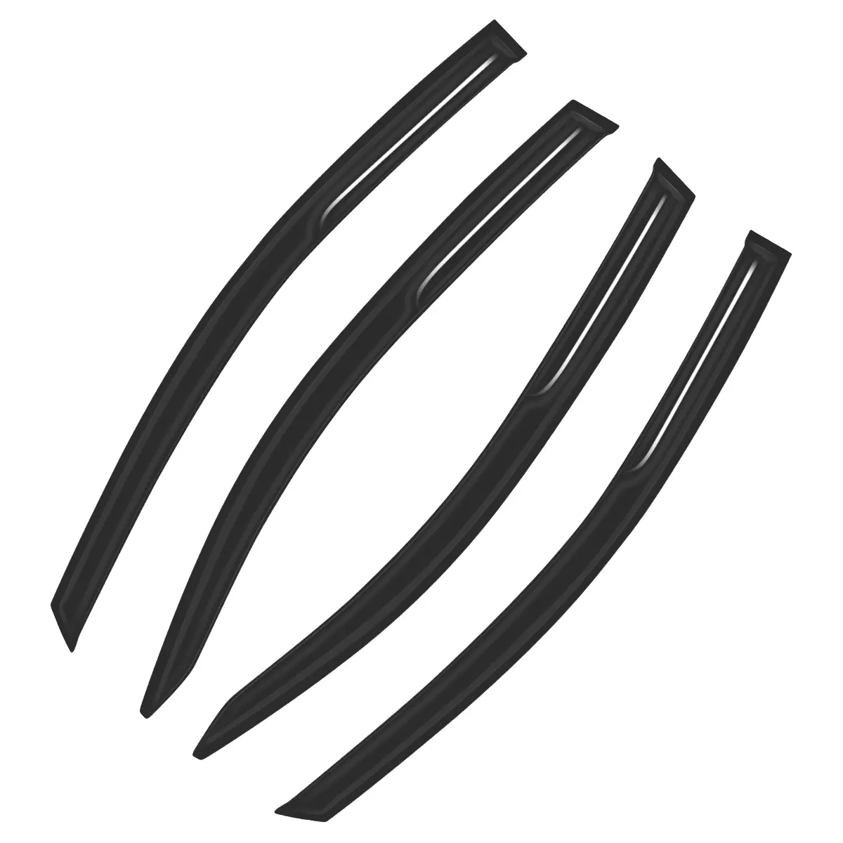 4PCS JDM Tape-On Window Visors Rain Guards For Toyota Corolla 4-Door Sedan 2020-2026 | 3D Wavy TRD Style with Built-In Water Channels | Outside Mount Wind Deflectors Sun Vent Shade