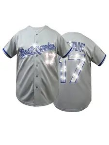 💎Unisex LA 17 Bling Baseball Jersey | Rhinestone Sparkle Short Sleeve | Casual Fan Wear