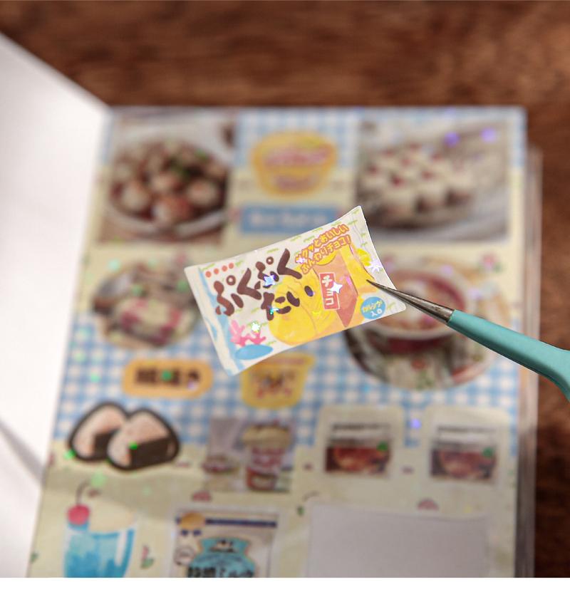 60 sheets/set, retro stickers, food theme, cute healing style, coated paper material, can decorate mobile phones, photo albums, water cups.