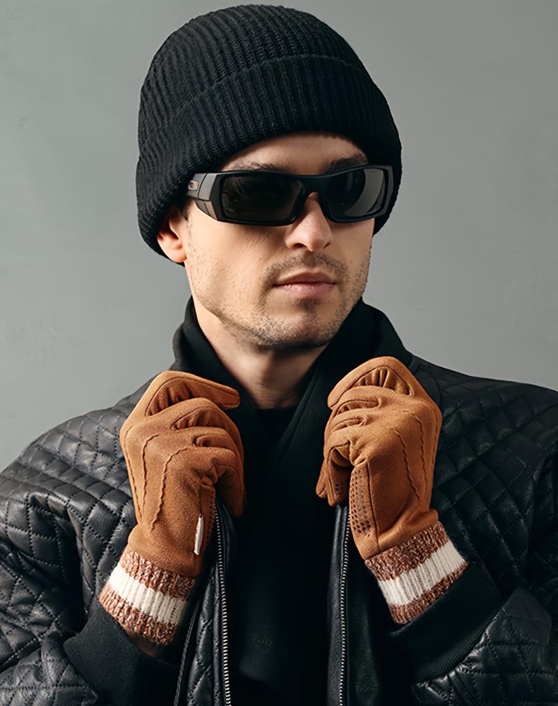 1 Pair of Warm Winter Gloves Unisex - Touchscreen Compatible, Windproof and Cold-Proof Thickened Gloves with Wrist Strap, Reinforced Palm and Fleece Lining - Skiing, Snowboarding, Motorcycle Riding, Smartphone Use, Snow Equipment