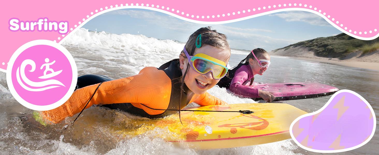 2 Pack Wide View Swimming Goggles, No Leaking Kids Swim Goggles with Anti-Fog/UV HD View Kids Goggles Boys Girls 3-15