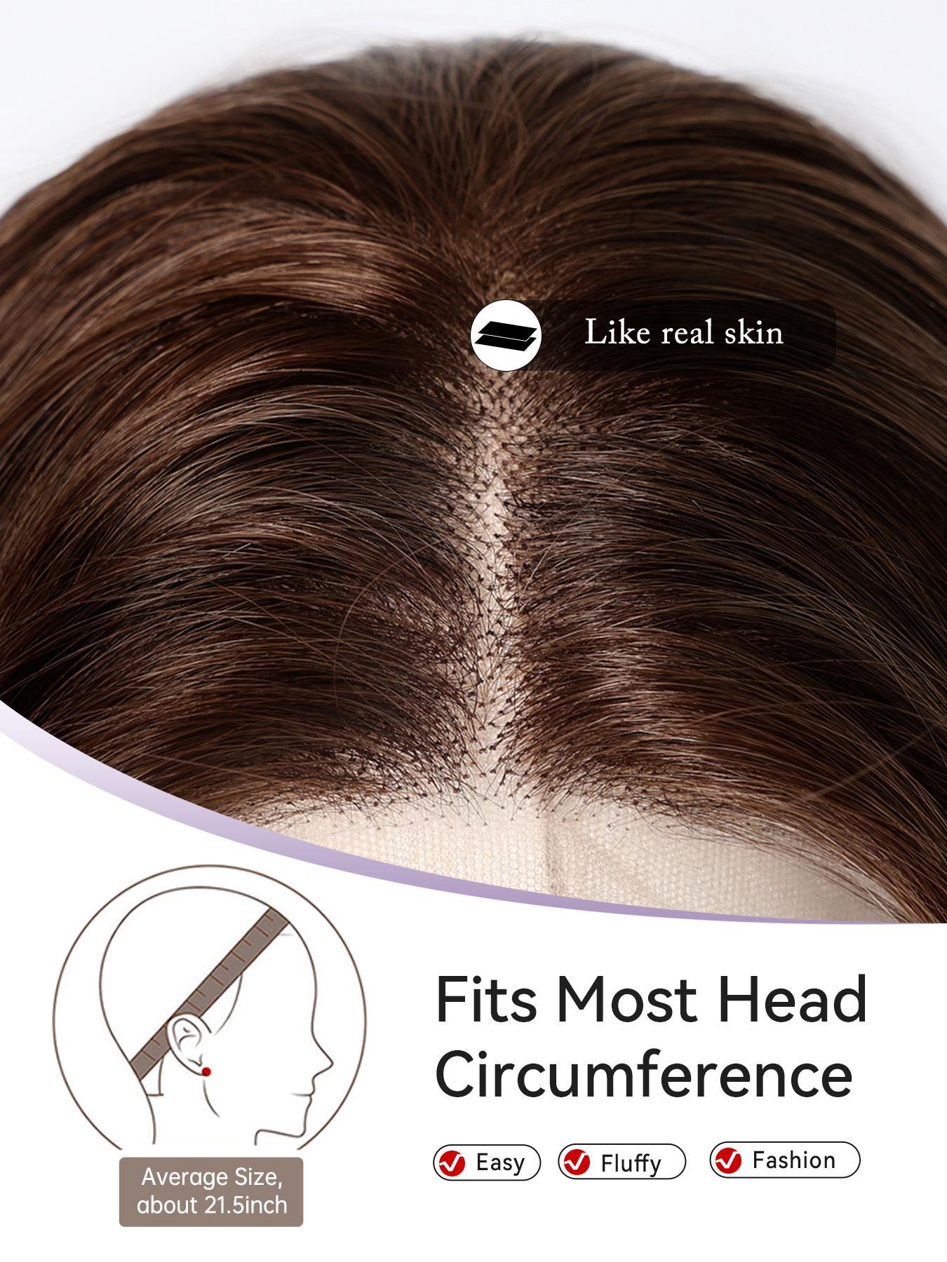 Topshe 13x6 HD Lace Front Wig, Medium Length Wavy Hair, Comfortable Breathable Women's Wig, High-Temperature Resistant, Heat Resistant Wigs