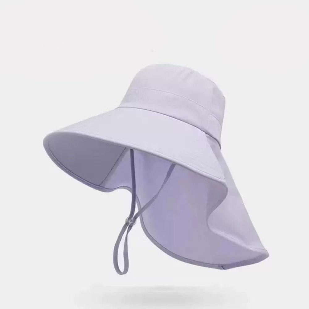 Sunscreen Cap Ponytail Travel Fisherman Hat Wide Brim Sun Hat with Neck Flap Outdoor UV Anti Neck Protection Sun Visors