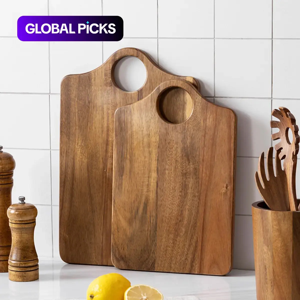 1pc Longan Wood Cutting Board, Durable Chopping Board, Durable Cutting Boards, Dual-Sided Fruit & Pizza Tray, Non-Disposable Wooden Kitchen Utensil, Durable Real Wood Design