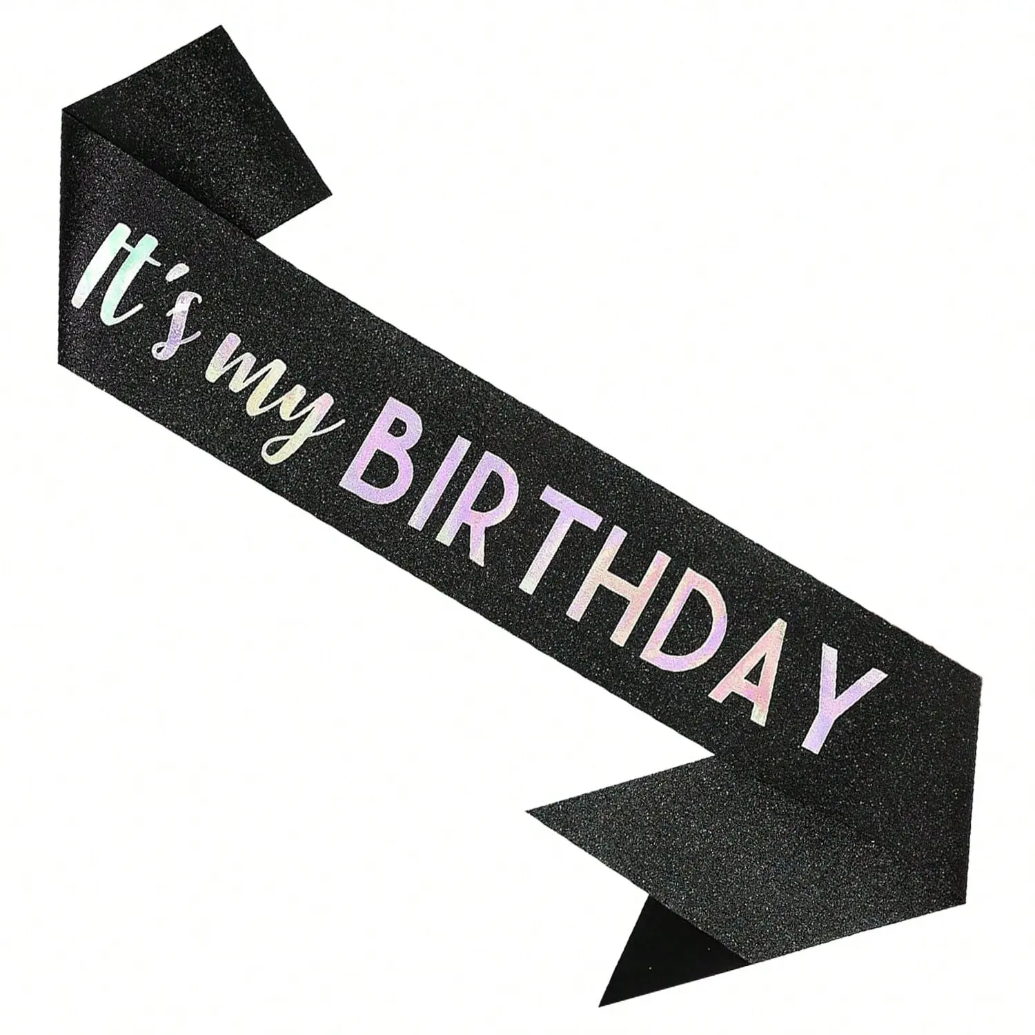 Women Birthday Party Sash, Hot Pink Glitter It's My Birthday Sash with Iridescent Holographic Text, Birthday Celebration Decor Favor Party Supplies for Girls Women