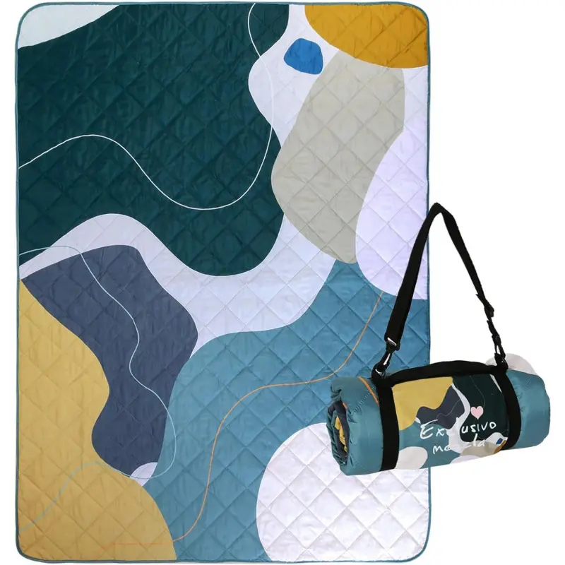 1-Piece Extra Large 3-Layer Foldable Weatherproof Outdoor Picnic Blanket with Sandproof Waterproof Fabric - Home & Party Supplies for Beach Camping, Outdoor Fun
