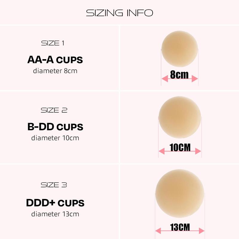 KatchMe Women's Basic Silicone Seamless Ultra Thin Reusable Nipple Covers With Travel Box, Adhesive Silicone Breast Petals, Invisible Soft Pasties