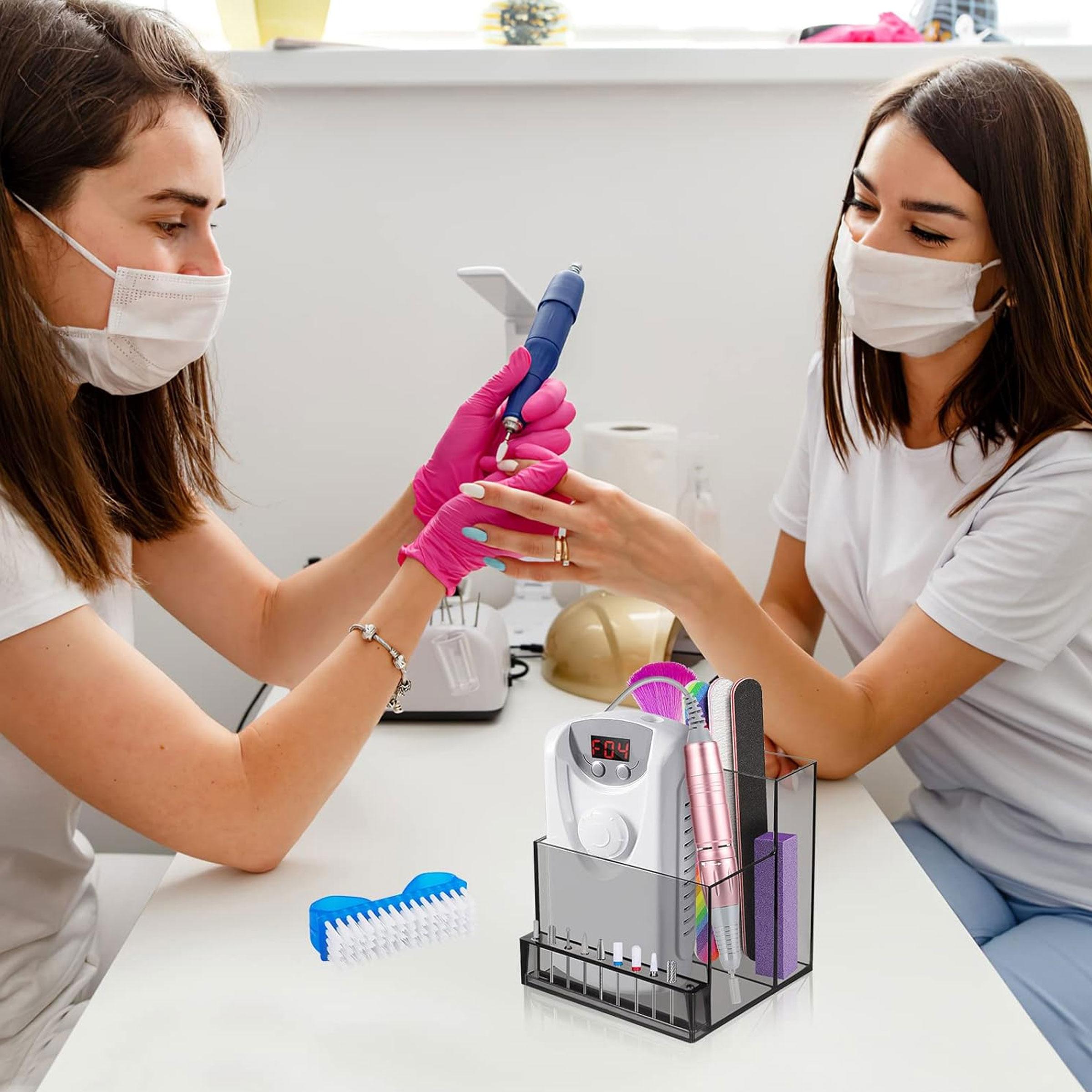 Nail Art Tool Storage Box, Multi-grid Nail Art Tool Organizer, Portable Nail Art Tool Storage Box for Home & Salon Use, Multifunctional Storage Bin