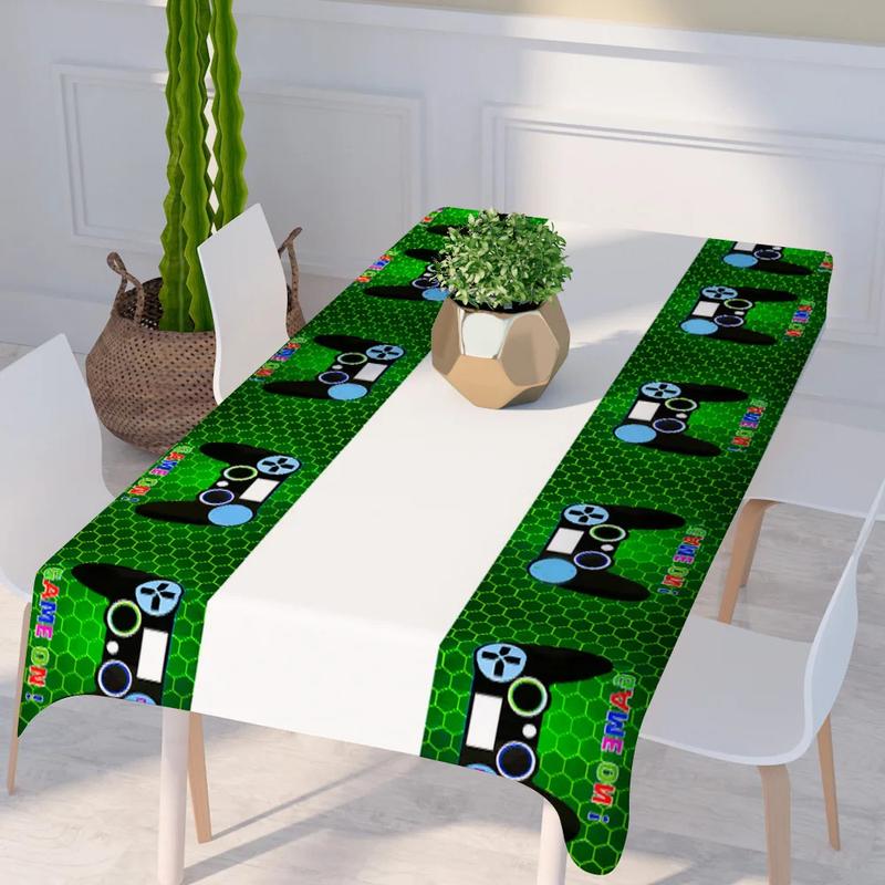 Video Game Birthday Party Decorations for Boys,132pcs Birthday Decorations&Tableware Set-Plates Cups Napkins Tablecloth Balloons