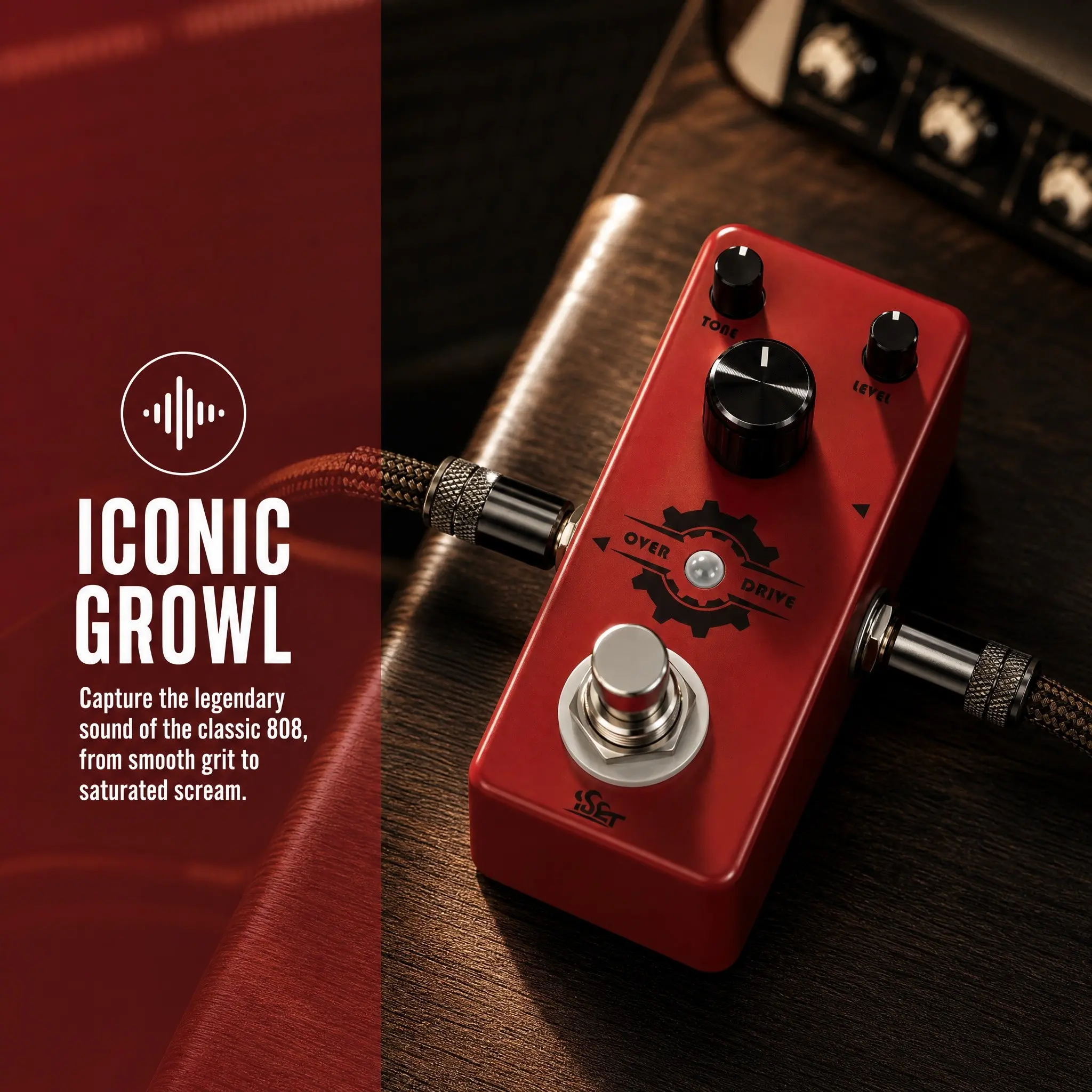 Iset Overdrive Guitar Effects Pedal, Enhance Your Tone, Professional Quality, Ideal for Musicians Seeking Superior Sound Control