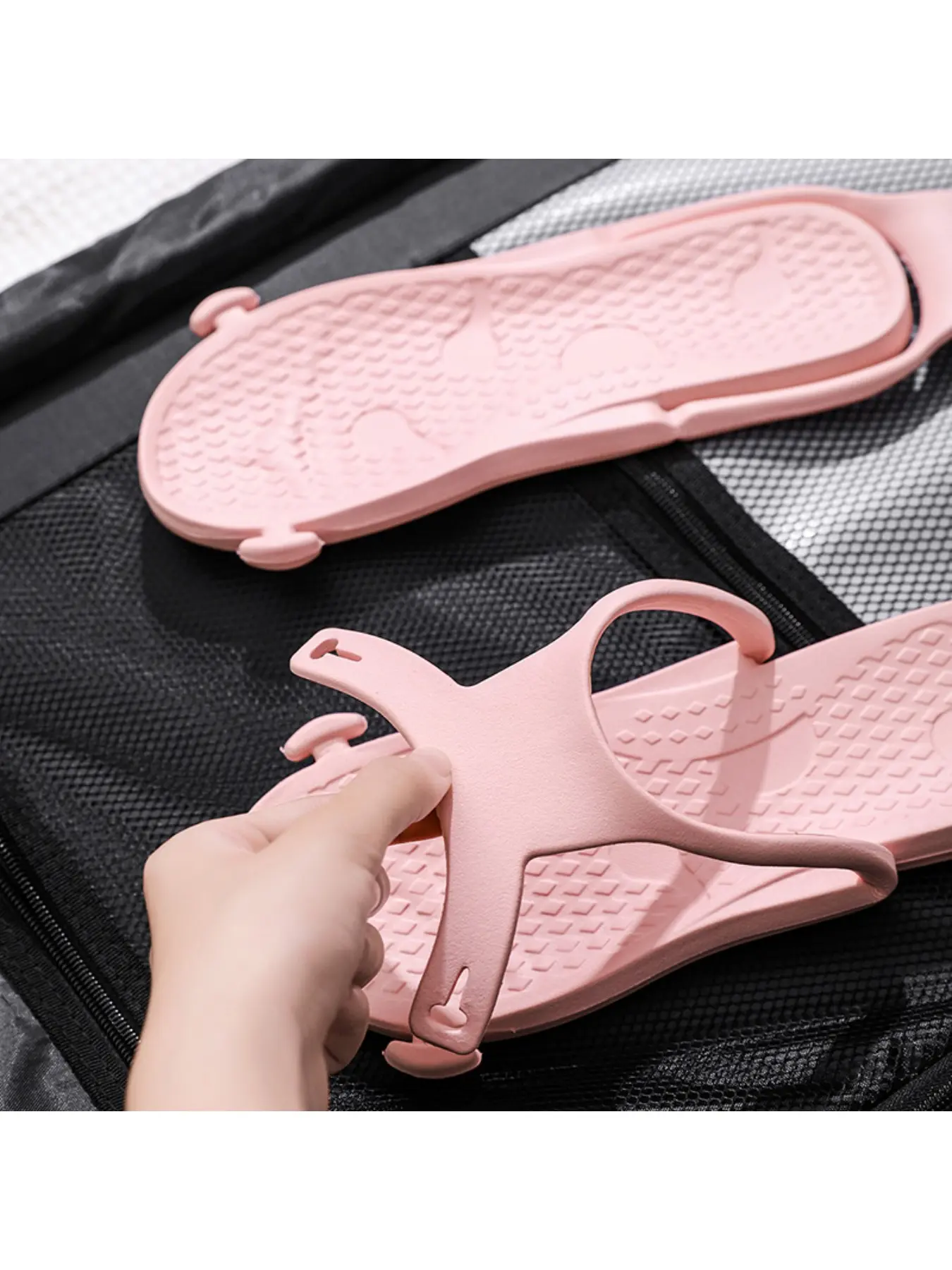 Women's Detachable and Foldable Travel Slippers， Lightweight EVA Quick-Dry Non-Slip Bath Sandals Slippers， Hotel Beach Swimming Camping Portable Compressed Slippers