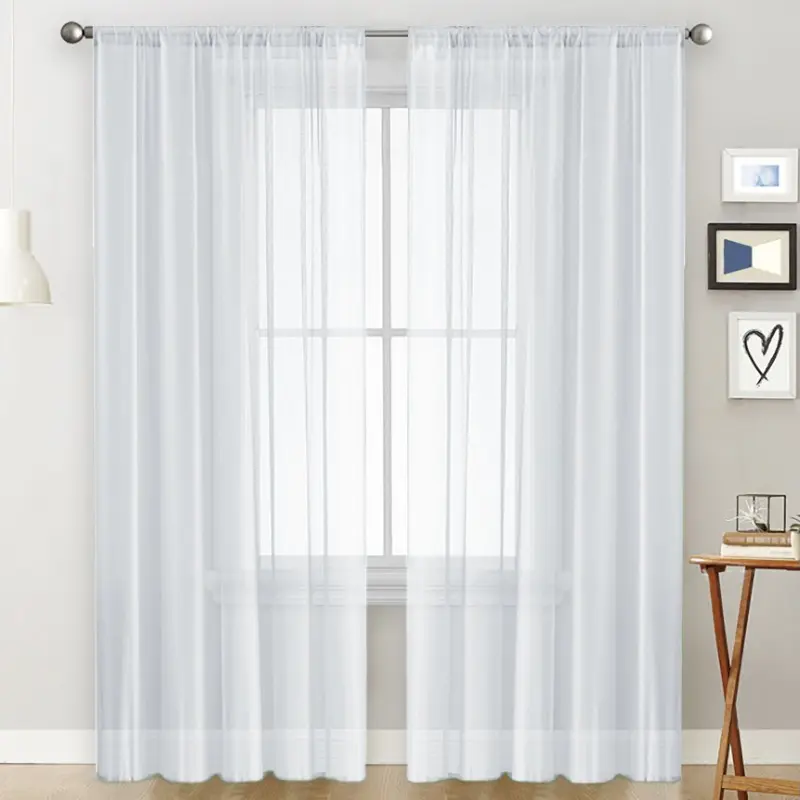 Transparent sheer curtains, hung by rods at the top, naturally filter light and create a dreamy and hazy atmosphere, enhancing the decoration of windows in living rooms, bedrooms, study rooms, dining rooms, balconies, cloakrooms, etc.