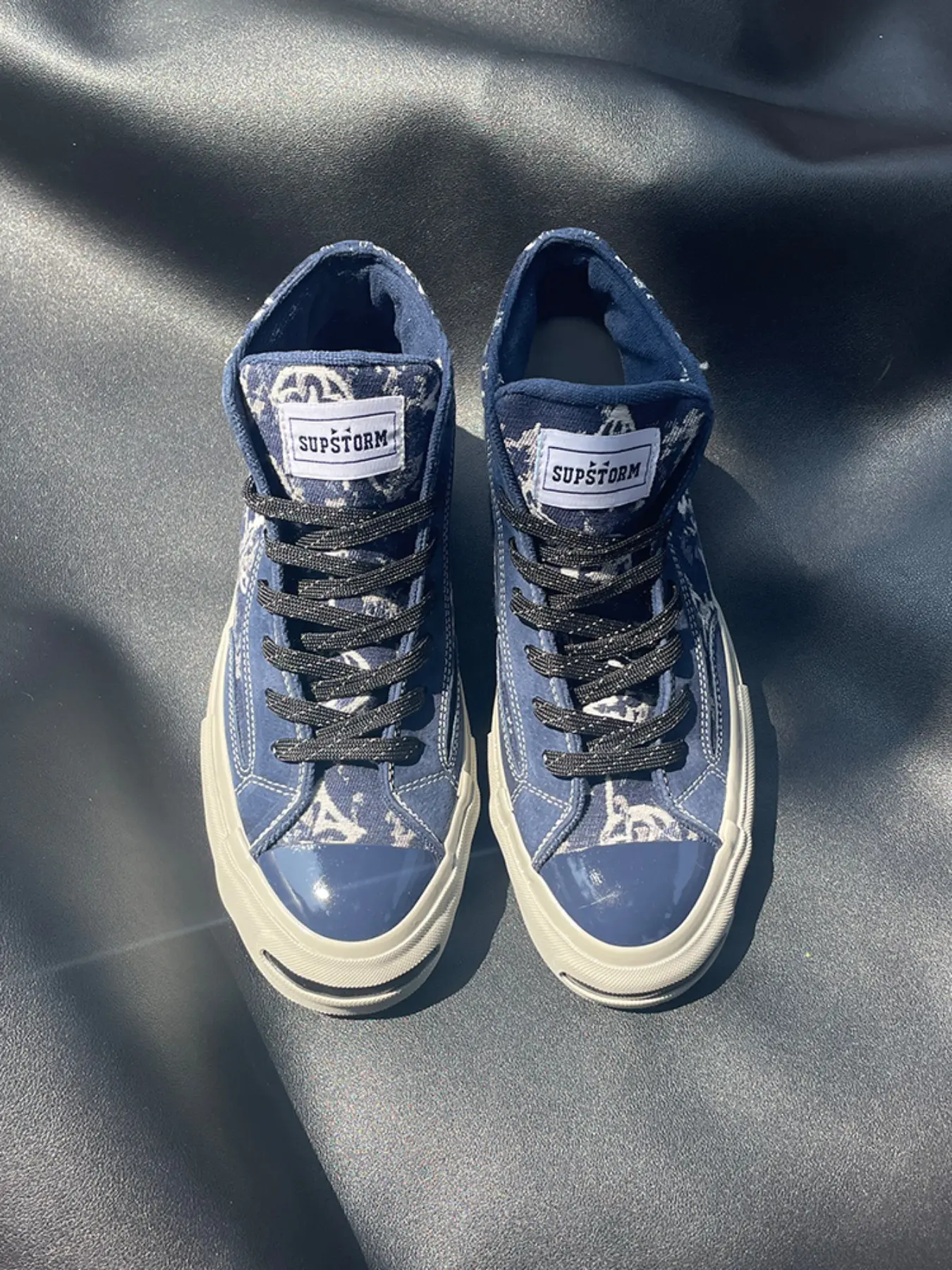 Fashion New Original Personality Vulcanized Shoes, Print Canvas Sneakers, Thick Sole, Anti-Slip Durable Outdoor Sports Shoes