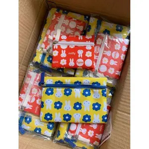 Kawaii anime Miffy Rabbit wallet ID card zipper file bag cute cartoon lipstick storage bag change card bag storage card