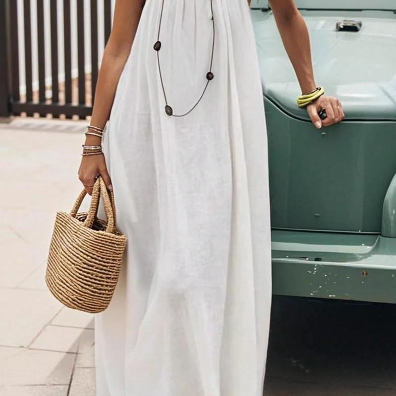 2026 New Arrival Women’s Backless Spaghetti Strap Loungewear Dress | Loose-Fit Cozy Home Essential