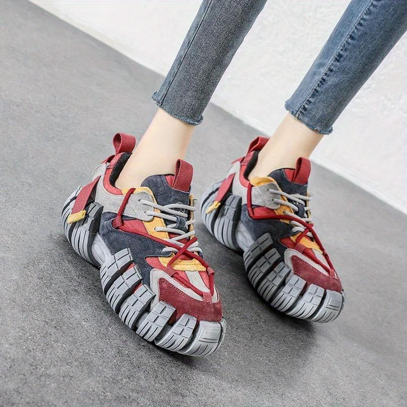 (New)Shoes for Men New Fashion Trend All The Fashion Brand Europe Station Color Daddy Shoes, Vintage to Do Old Sports Shoes, Anti-slip Wear-resistant Breathable Sports Shoes, Increase Men's Casual Shoes