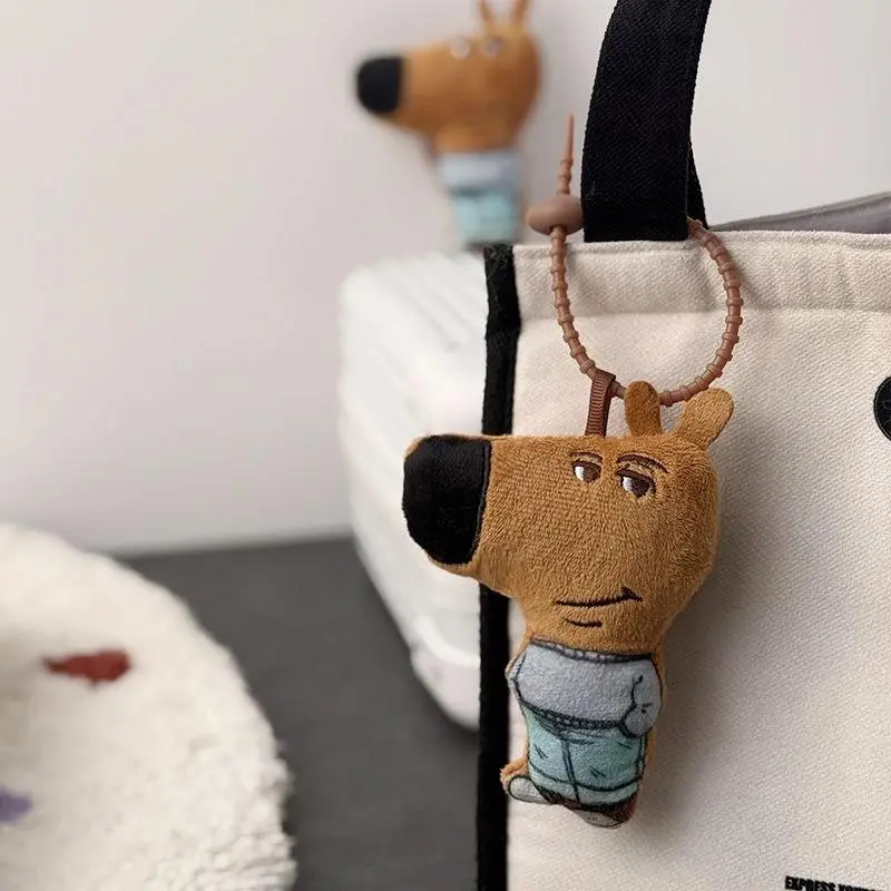 Anime Chill Guy Dog Cosplay Keychain Unisex Kawaii Plush Doll Pendant Keyring Key Chain Bag Accessories Prop Gift