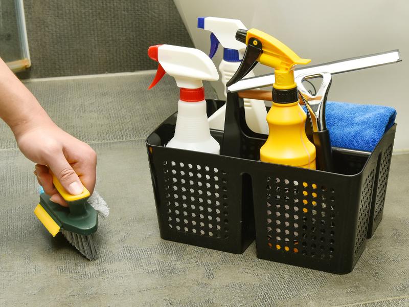 PLL Portable Shower Caddy Basket with Compartments, Plastic Divided Cleaning Caddy Organizer Storage Tote with Handle for Bathroom, College, Dorm Room Essentials, Black PLL Portable Shower Caddy Basket with Compartments, Plastic Divided Cleaning Caddy Organizer Storage Tote with Handle for Bathroom, College, Dorm Room Essentials, Black