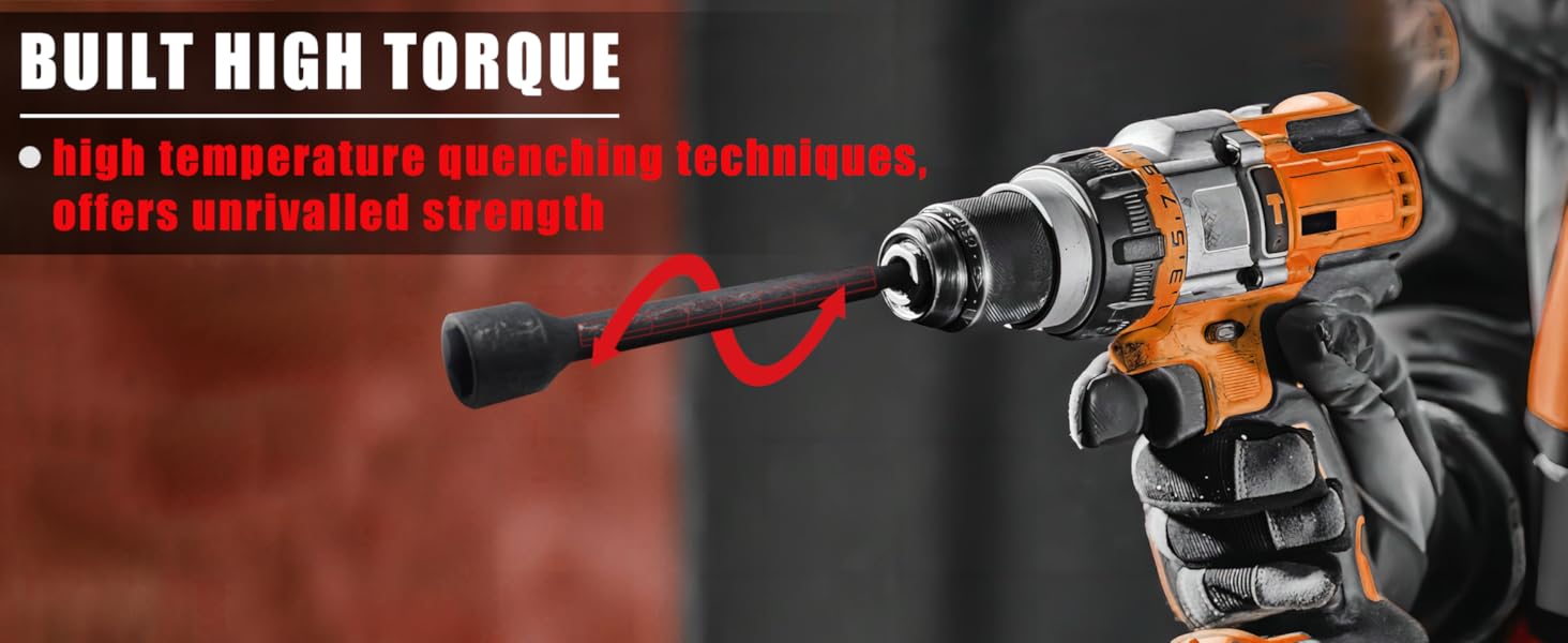 AMM 8PCS SAE Nut Driver Set for, Long Nut 6 INCH (1/4" - 9/16"), 1/4" Hex Shank Nut Driver Bit, Cr-V AMM 8PCS SAE Nut Driver Set for, Long Nut 6 INCH (1/4" - 9/16"), 1/4" Hex Shank Nut Driver Bit, Cr-V