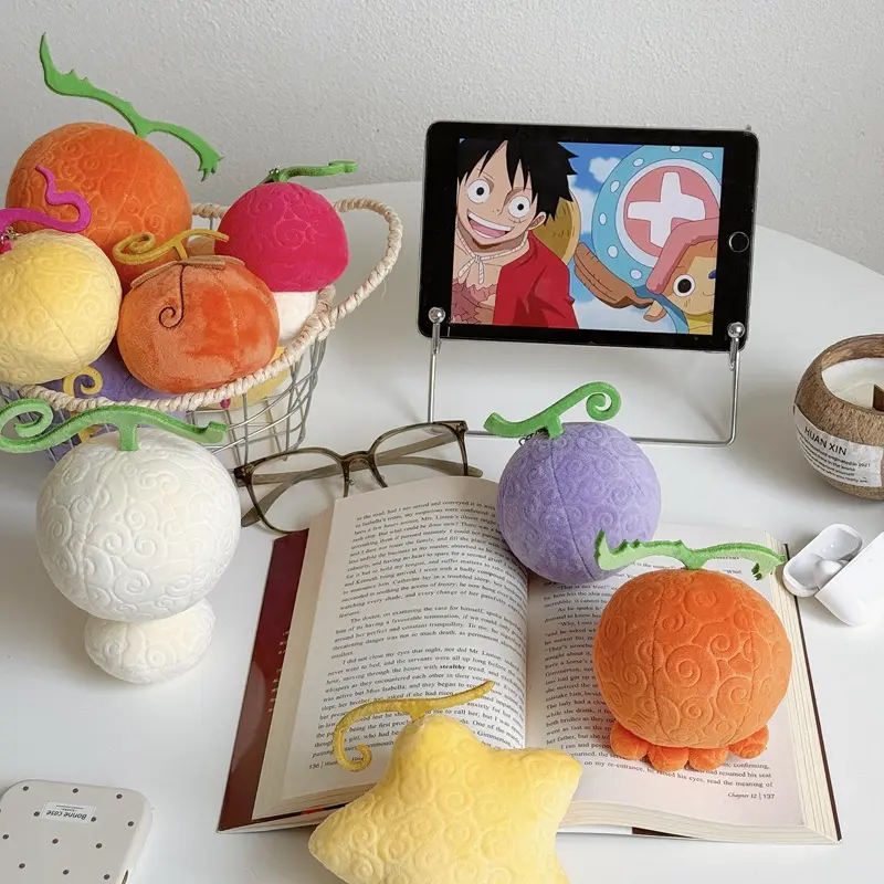 Devil Fruit Plush Pendant Keychain, Anime Merchandise, New Luffy Gum-Gum Fruit Design