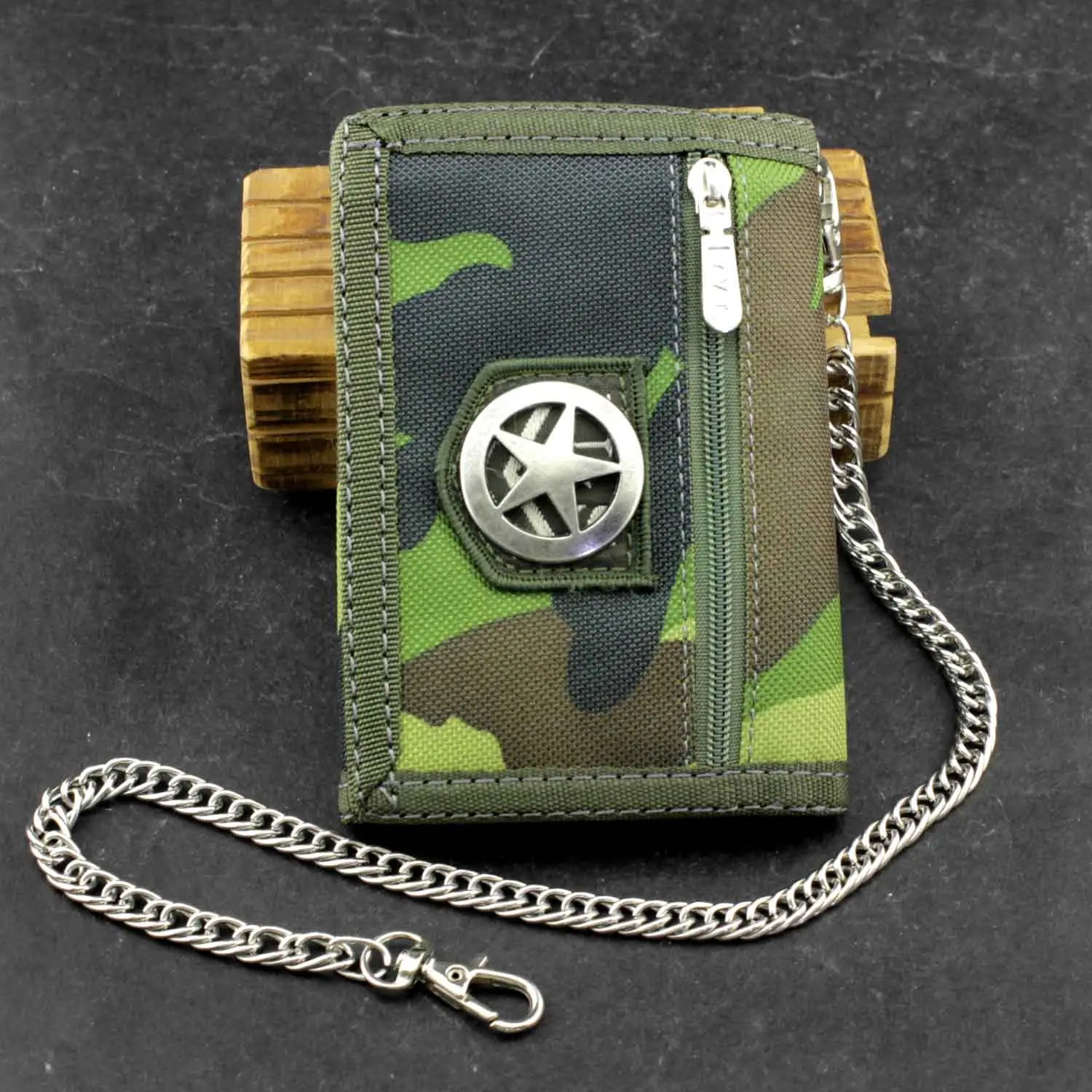 Mens Camo Wallet With Safety Chain Card Purse For Boy Heavy Duty