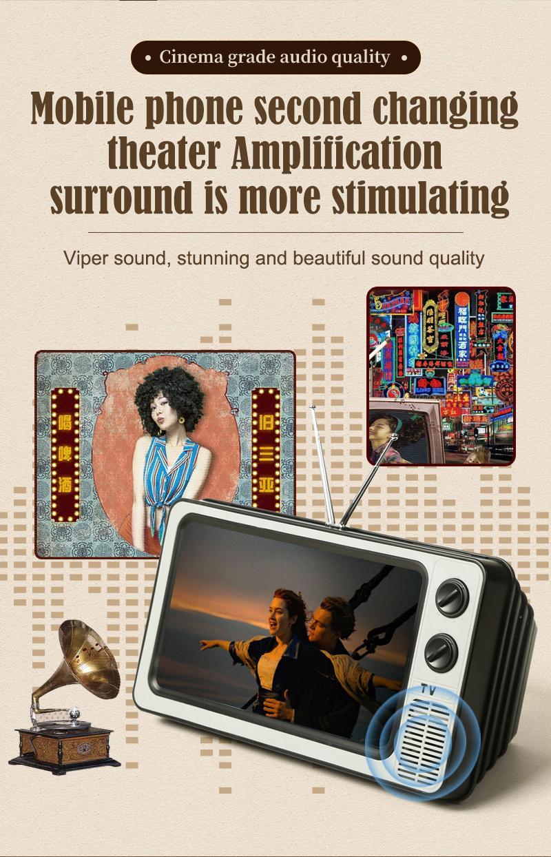 Phone Screen Magnifier Enlarged Expand Stand Phone Holder HD Video Amplifier Eyes Protection Retro TV Box