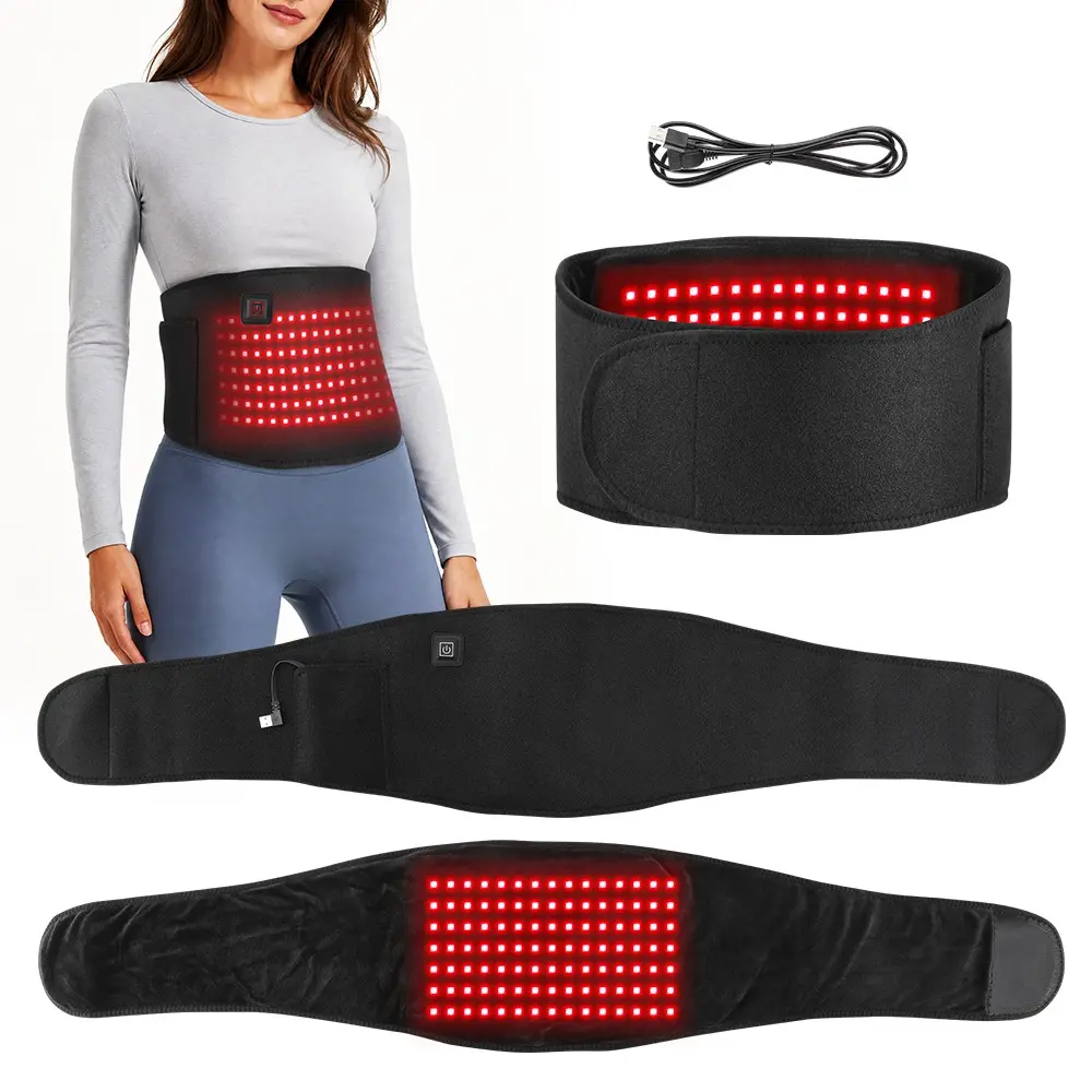 105 LEDs Red Light Therapy Belt – 3 Heat Levels 45-65℃, Wearable Heating Wrap for Waist Back Abdomen Legs, USB Portable, Gift for Women Men