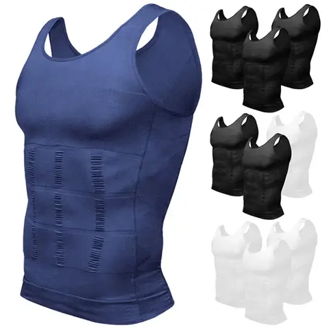 1/2 Pack Men Compression Shirts For Men Sleeveless Undershirts Body Shaper Tank Top Workout Vest