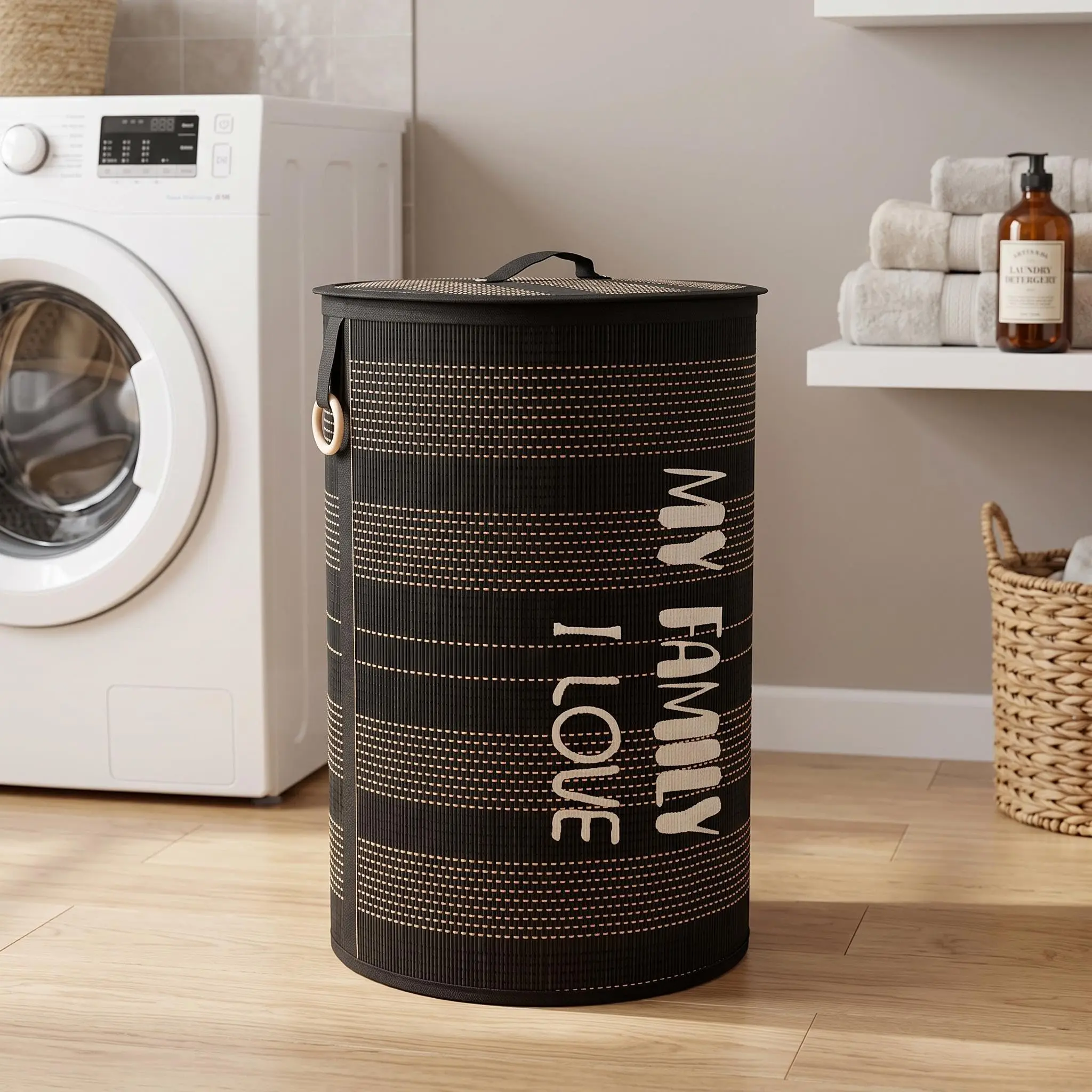 GARVEE Foldable Laundry Hamper with Lid, 22 Gallon (100 L) Capacity, Durable and Spacious Laundry Basket for Home Organization