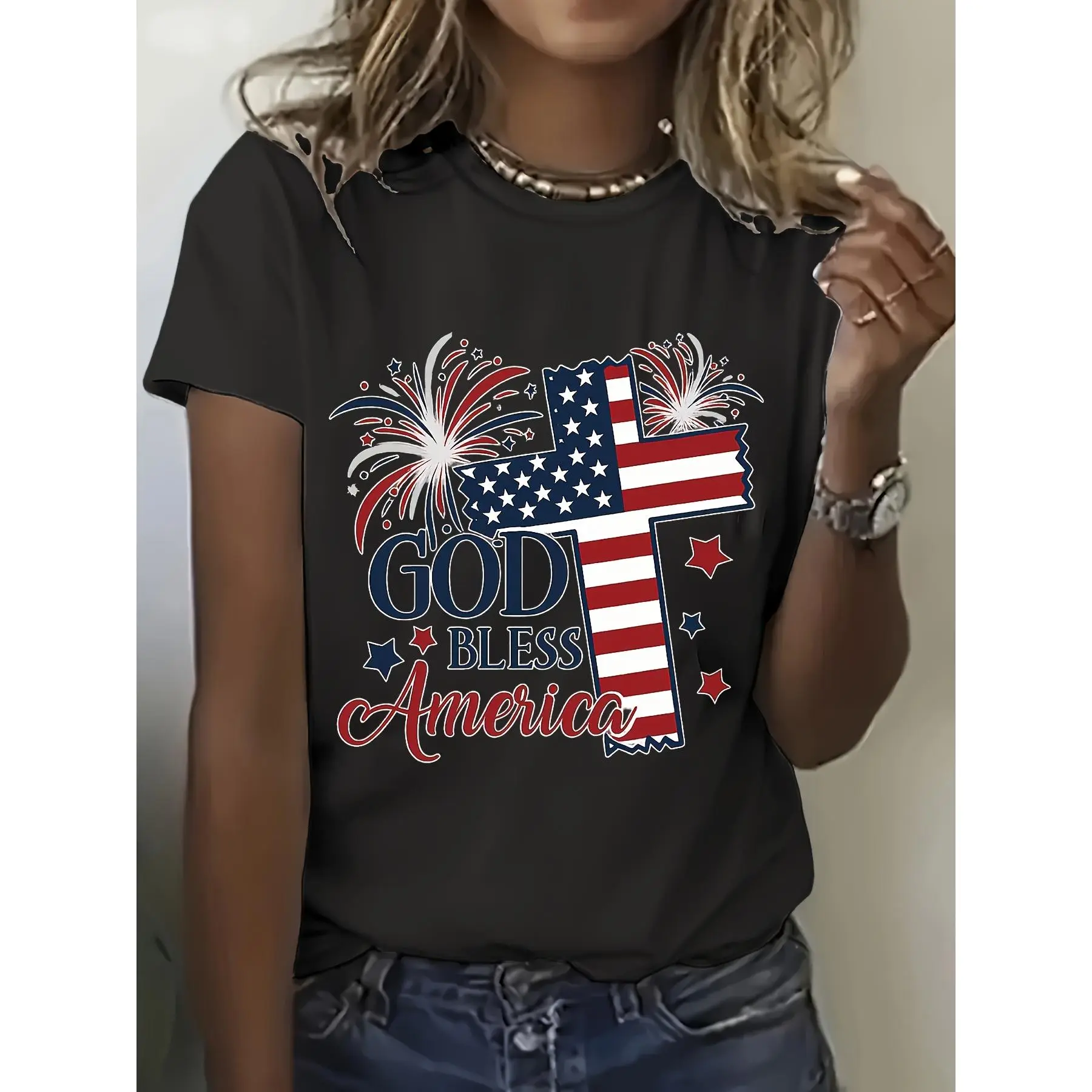 Women's Teddy Bear Graphic T-Shirt with a Comfortable Fit, Short-Sleeve Round Neck Design for All Day Wear, Unisex Fashion, Casual Ootd, Comfy Ootd, Party, Work, Athletic, Holiday, Elegant, Chic, Tshirt, Lady, Streetwear