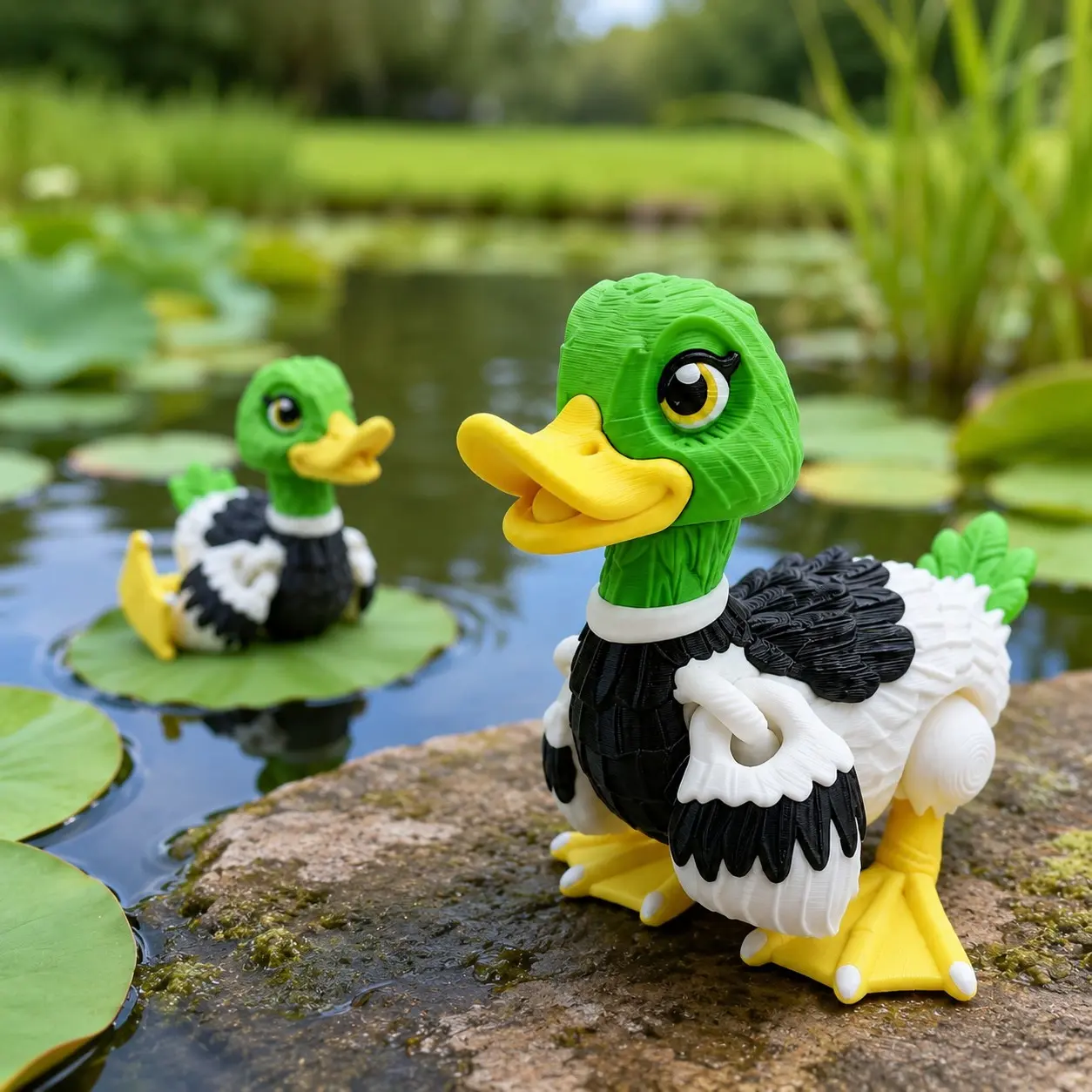 3D Printed Duck Decoration, Jointed Animal Figurine, Flexible Wings Desktop Ornament, Cute Stress Relief Toy, Gift for Friends and Family