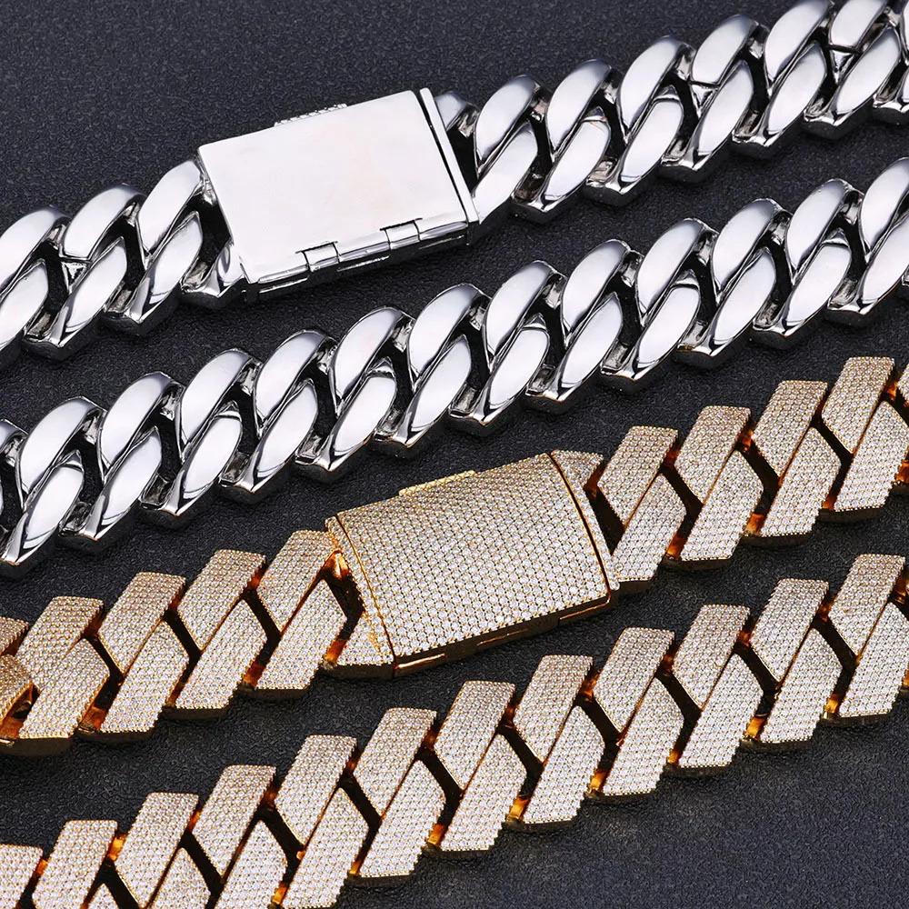 15mm Six rows Full Diamond Shap Cuban Chain Necklaces For Men Women Iced Out Chain Hip Hop Goth Jewelry Free Shipping