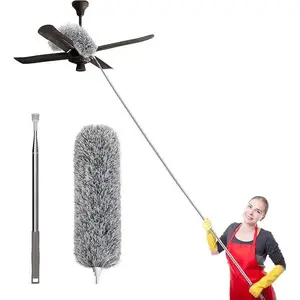 Extra-Long Dusters with Extension Pole 100-inch for Cleaning, Bendable Microfiber Head Washable Ceiling Fan Duster for High Ceilings, FurnitureAB20Lumora Living