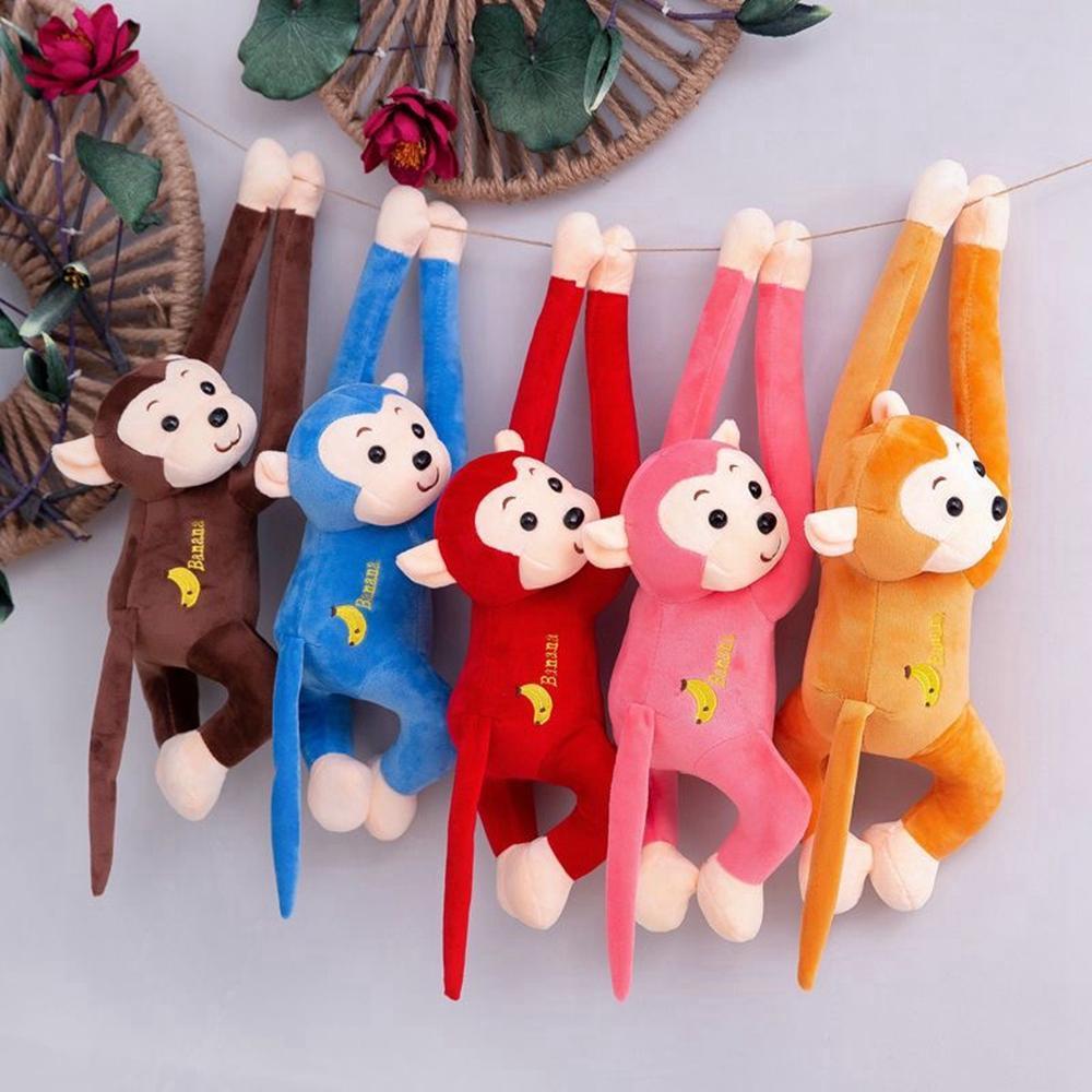 45cm Cute Long Arm Monkey Plush Toy 5 Color Anti-Collision Banana Can Tie Curtains With Monkey Doll  Decoration Christmas