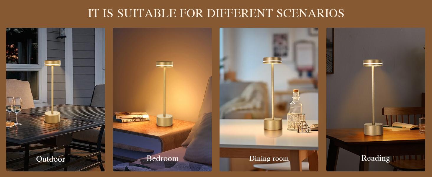 LED Cordless Table Lamp Rechargeable, 5000mAh Portable Battery Operated LED Desk Lamp, 3 Color Dimmable Table Light for Reading/Home Office/Dining/Nightstand for Home Décor – Rose Gold