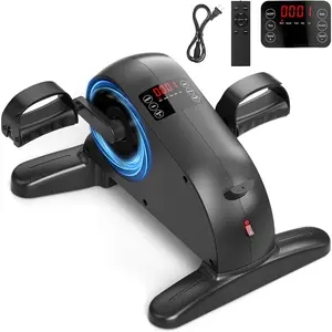 Mini Exercise , Under Desk  Pedal Exerciser for Seniors & Adults, Electric Motorized Foot and Arm Pedal Machine for Physical , Rehabilitation, 12 Level, Black