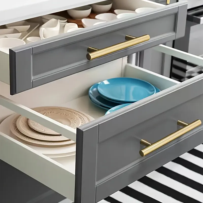 10pcs Gold Brushed Stainless Steel Curved Cabinet Pulls - Modern Drawer Handles, Screws Included, Easy Installation, Length 150mm/20mm/250mm
