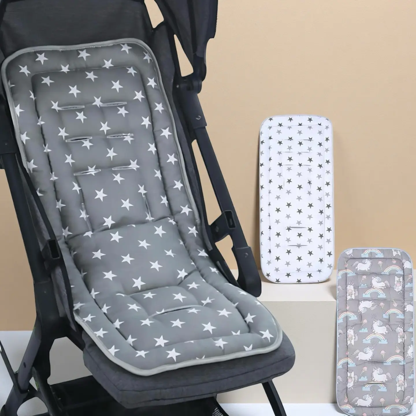 Comfortable Baby Breathable Stroller Pad, All-Season Soft Seat Cushion, Child Stroller Seat Pad, Thickened Shock Absorption