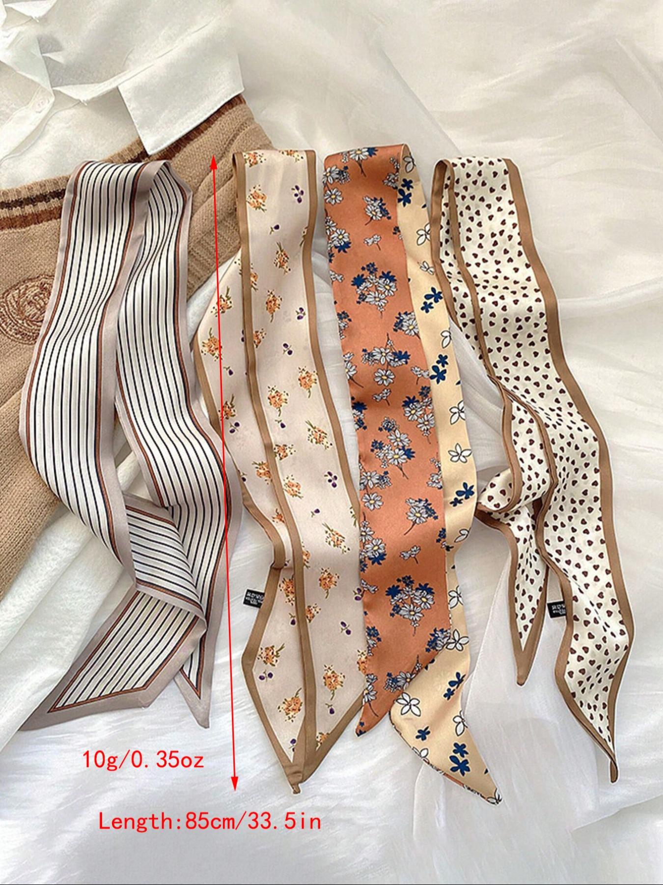 Women's Elegant Ditsy Floral & Heart & Striped Pattern Hair Band, Casual Versatile Hair Accessories for Daily Wear, Minimalist Headwear Suitable for Thick Hair, Floral Hairbands