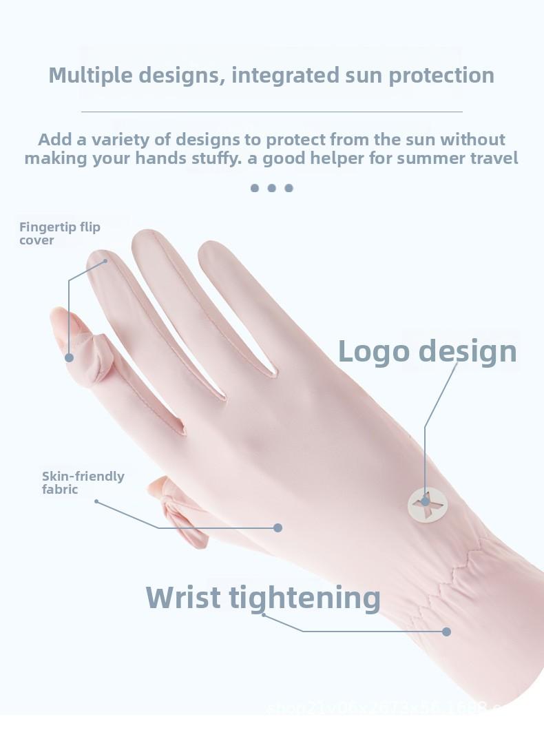 New sunscreen gloves women's ice silk driving cycling sports outdoor summer thin UV protection