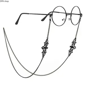 Unisex 75cm Copper Bat Beaded Hollow Glasses Lanyard - Neck Cable Holder, Stylish Eyewear Accessory for Men, Women