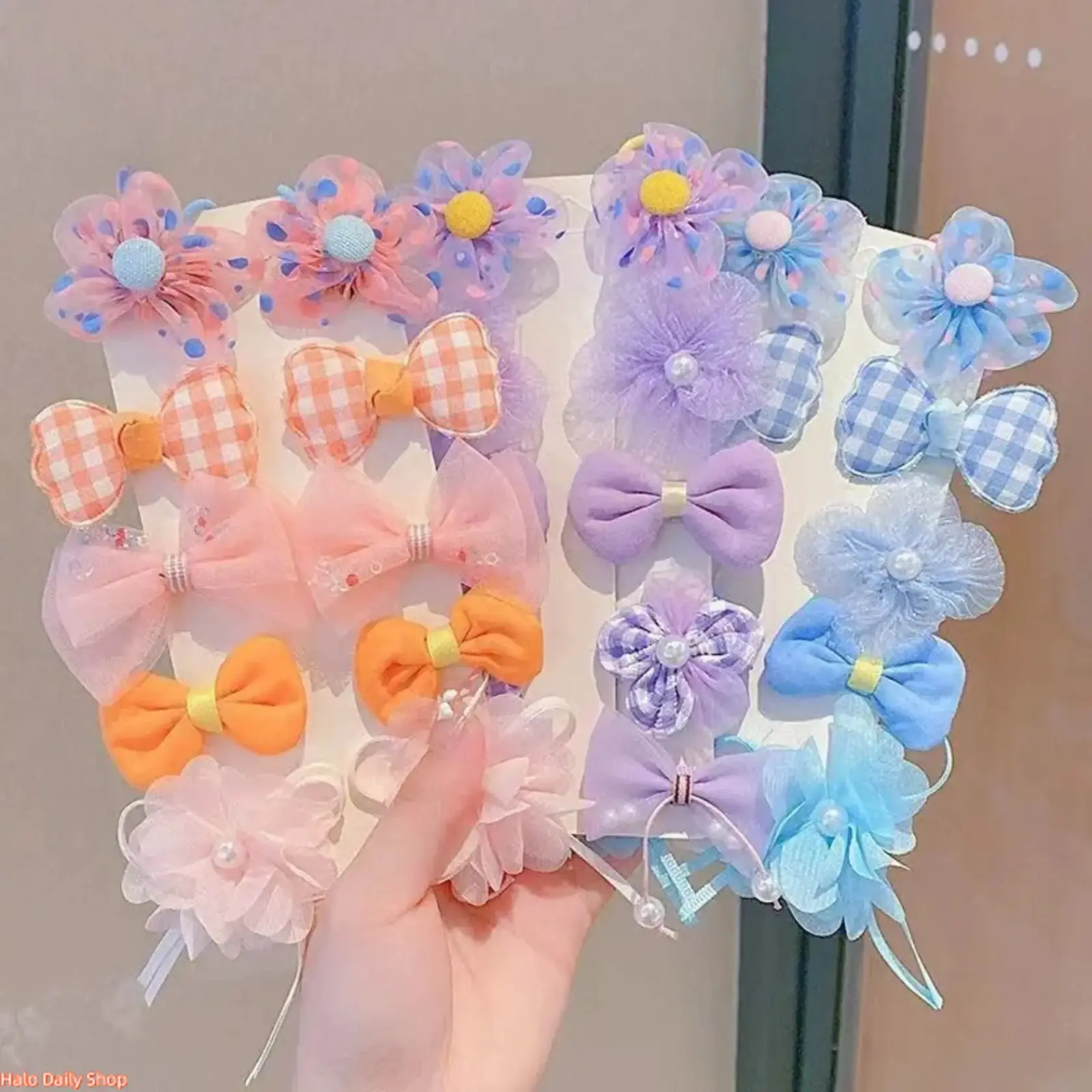 10 Pack Cute Floral & Plaid Bow Fabric BB Hair Clips, Gentle No-Pull Pastel Hair Grips, Sweet Assorted Decorative Hair Accessories For Daily Casual & Party Hairstyling
