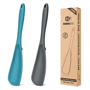 [Deals For You] Pack of 2 Cooking Spoons for Non stick Cookware, Multifunction Spatula Spoon BPA-Free, One-Piece Design, Suitable for Scooping, Scraping, Serving and Mixing