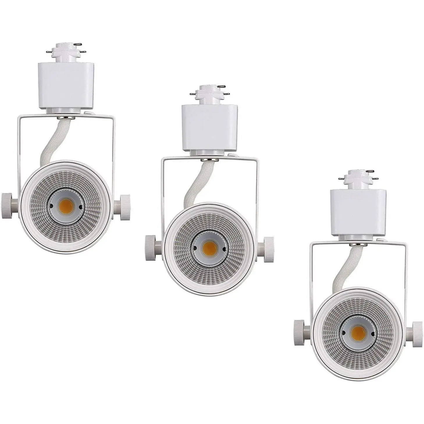 8W Dimmable LED Track Light Head,CRI90+ Day Light 5000K,Adjustable Tilt Angle Track Lighting Fixture,40° Angle for Accent Retail,White Finish,Halo Type- 3 Pack